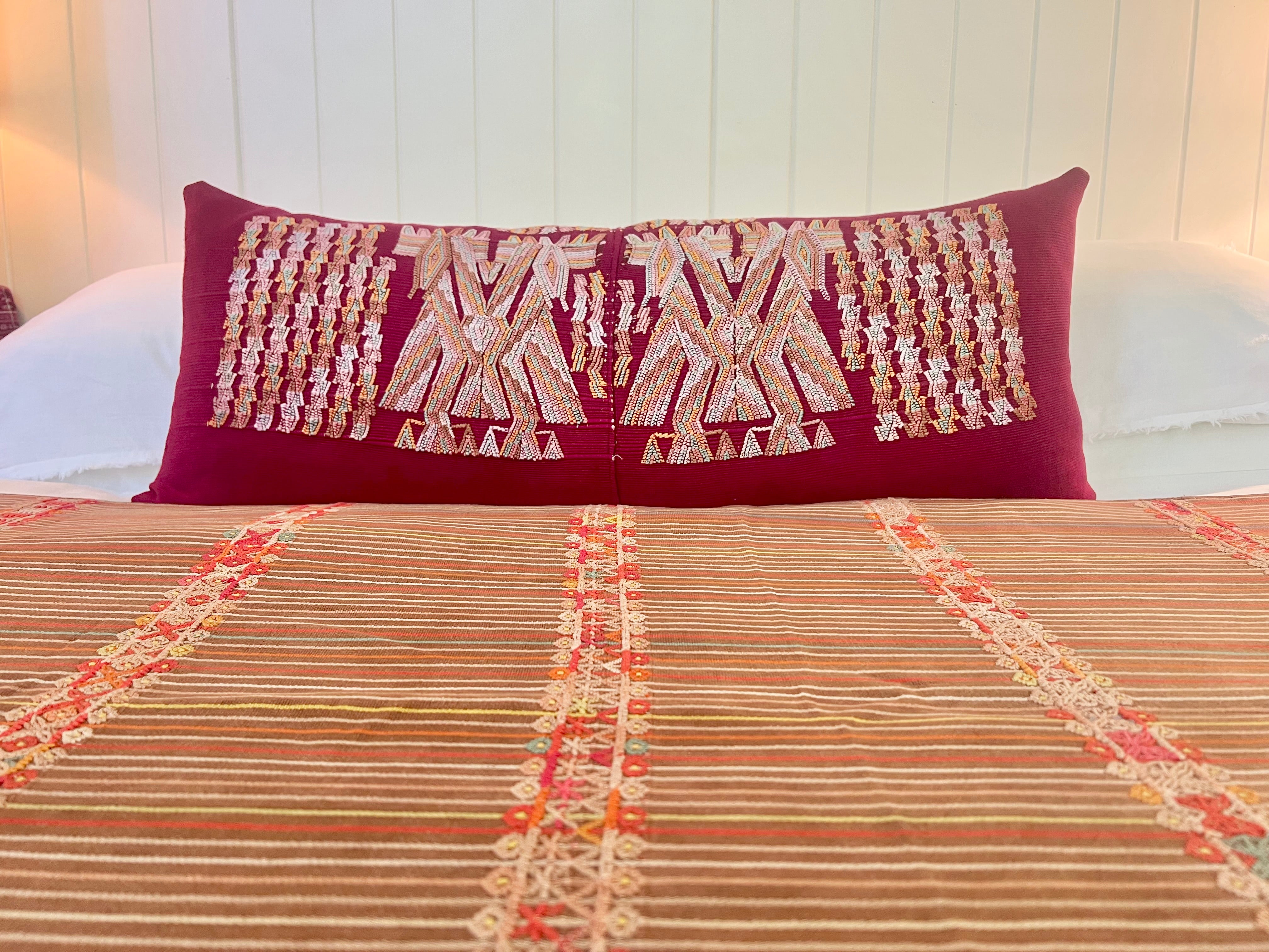 Red Chajul long lumbar pillow