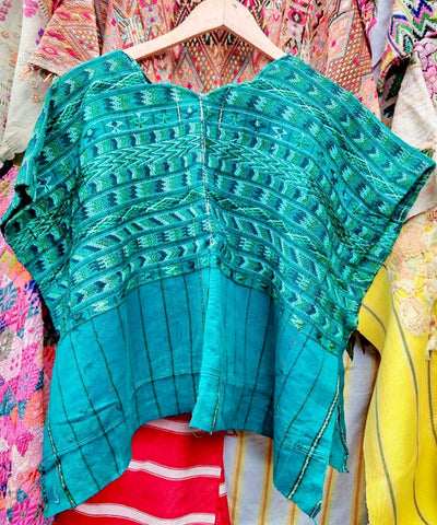 Teal green Comalapa huipil