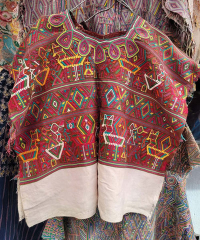 Colorful red Nebaj huipil