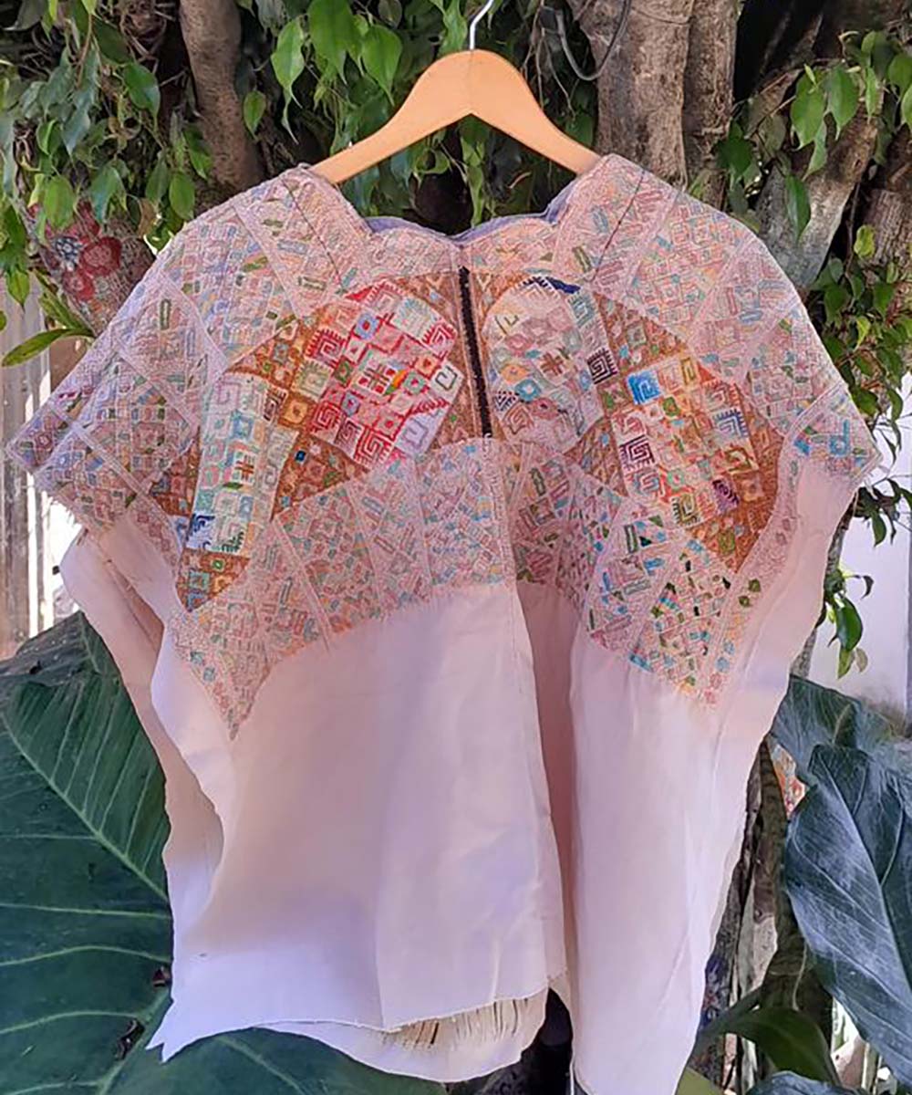 Pastel geometric Nahuala huipil