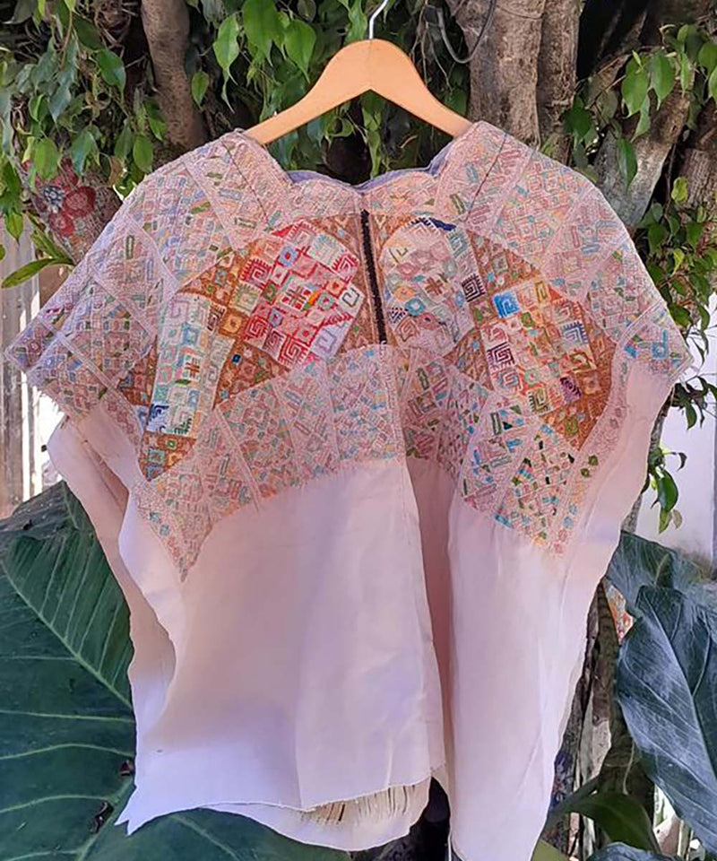 Pastel geometric Nahuala huipil