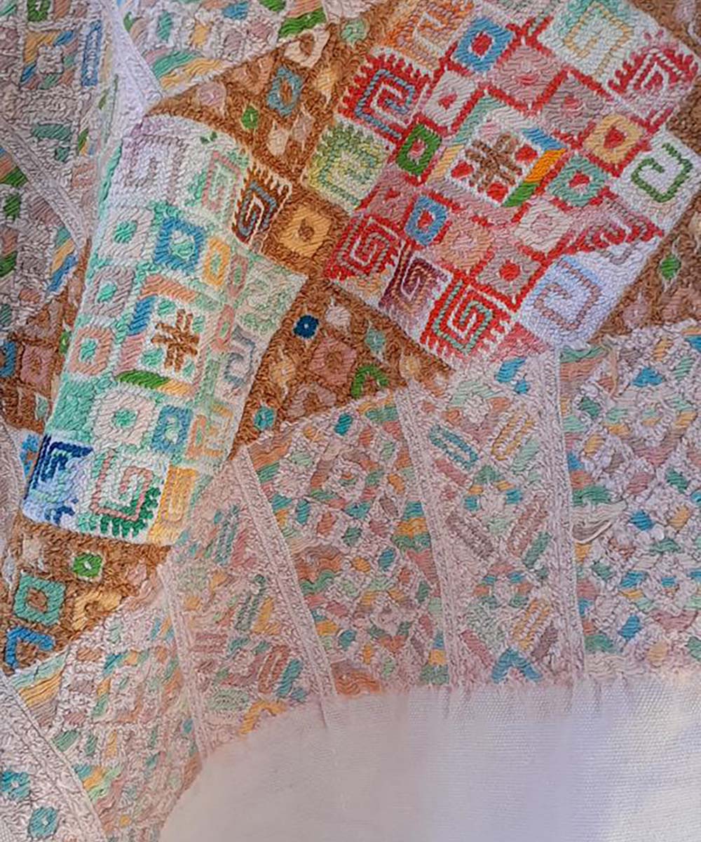 Pastel geometric Nahuala huipil