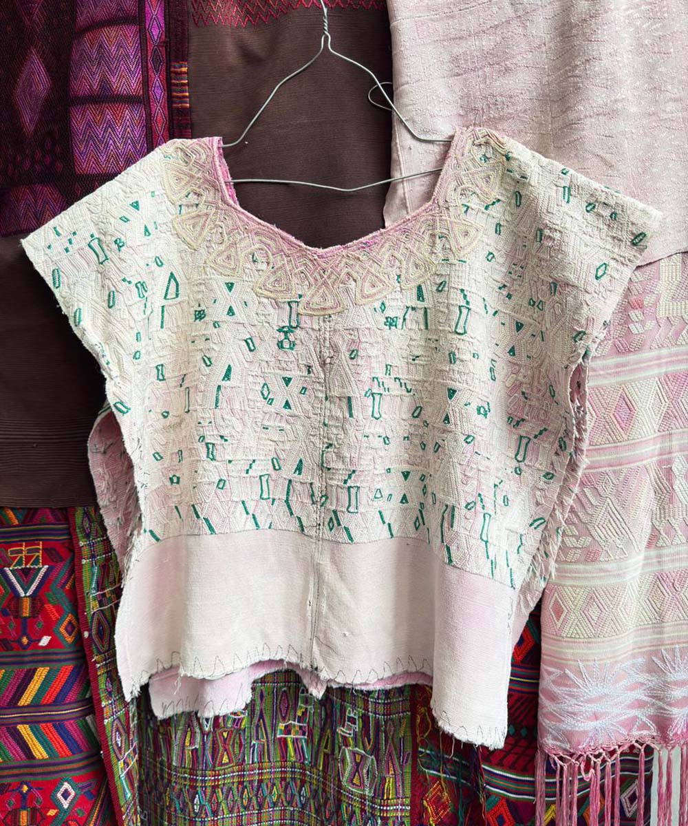 Blush and green Nebaj huipil