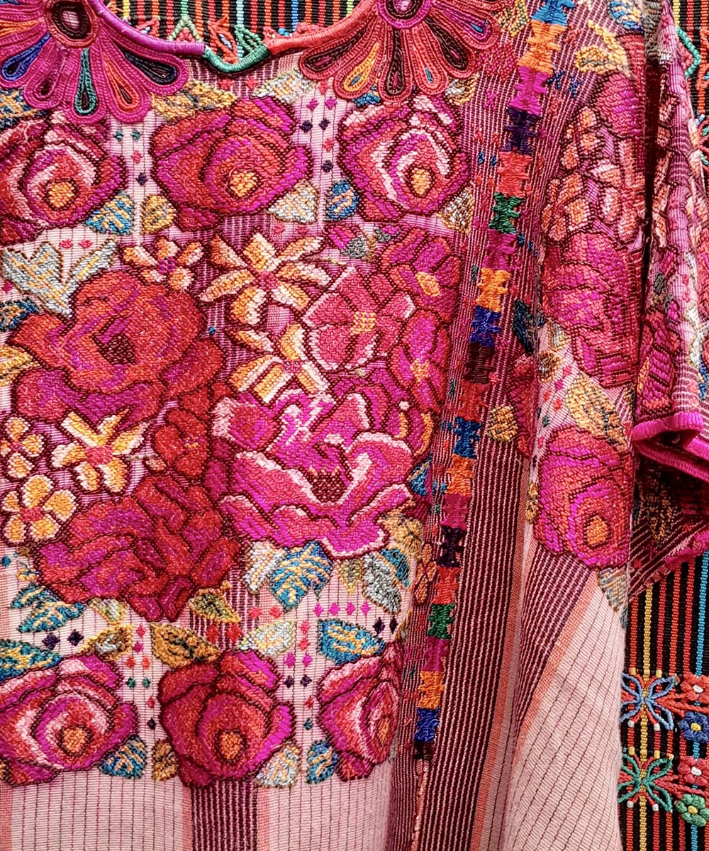 Floral pink Chichi huipil