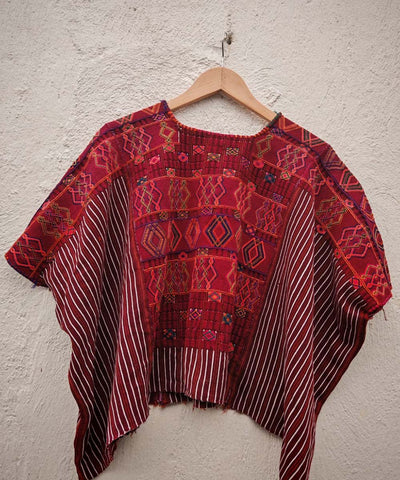 Dark burgundy Colotenango huipil