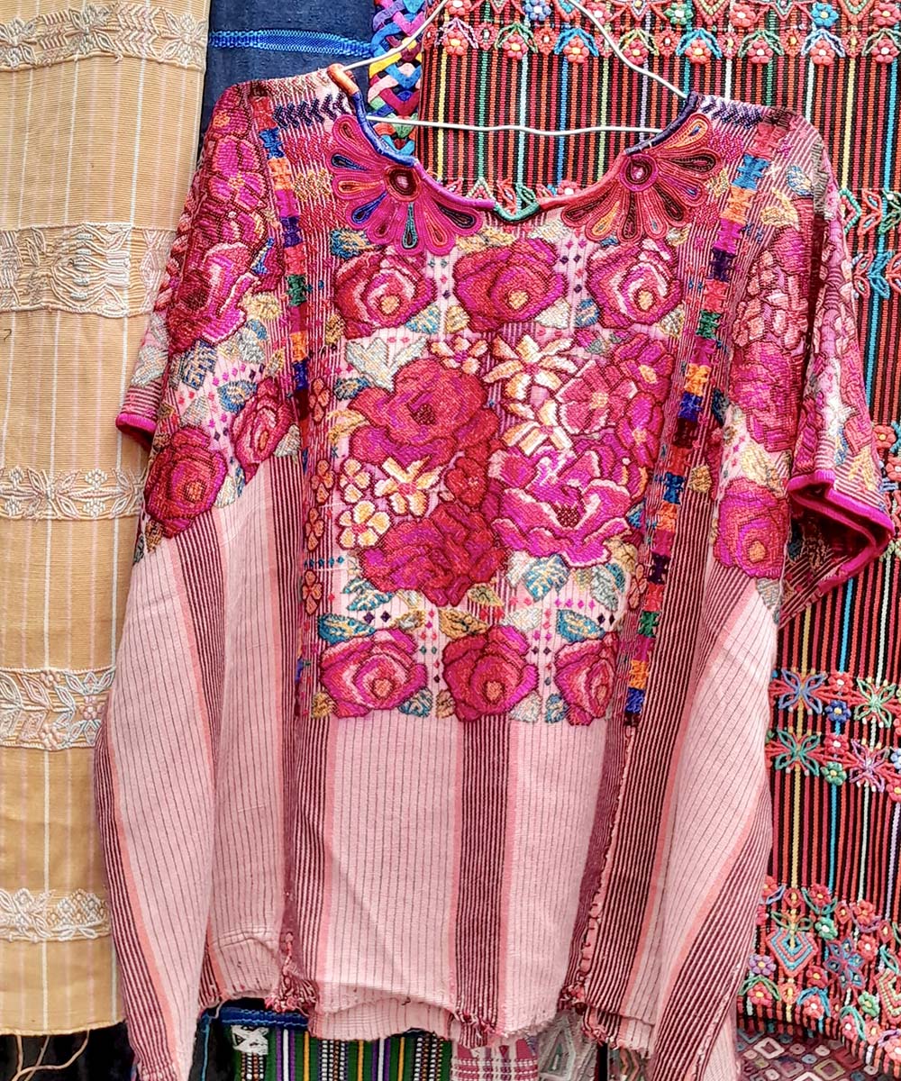 Floral pink Chichi huipil