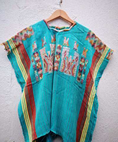 Turquoise Chajul huipil
