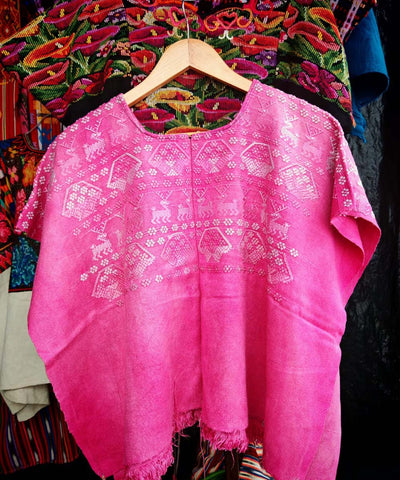 Hot pink San Lucas Toliman huipil