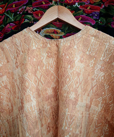 Biscuit coloured Coban huipil