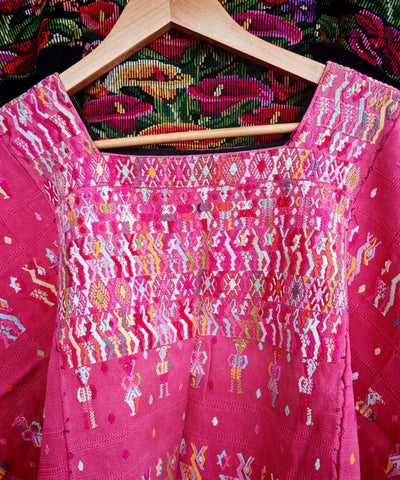 Warm pink Coban huipil