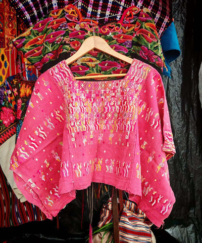 Warm pink Coban huipil