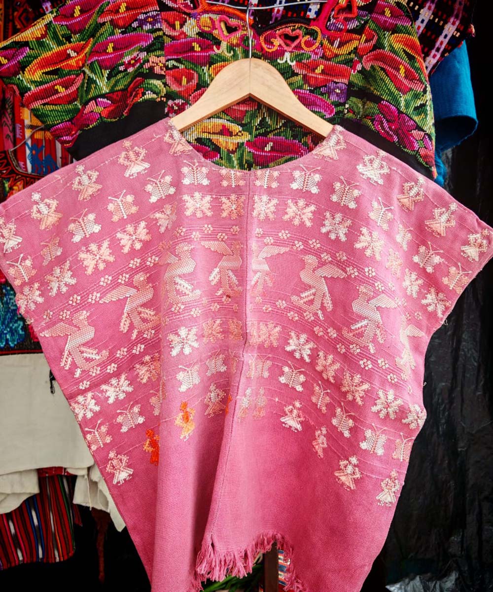 Pretty pink San Lucas Toliman huipil