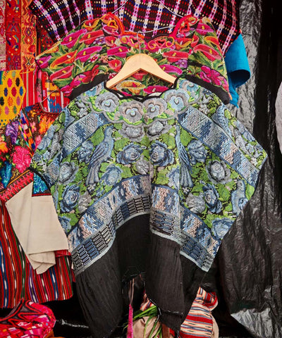 Grey and black Aguas Calientas huipil