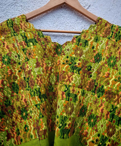 Avocado green Coban huipil