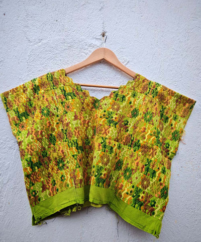 Avocado green Coban huipil