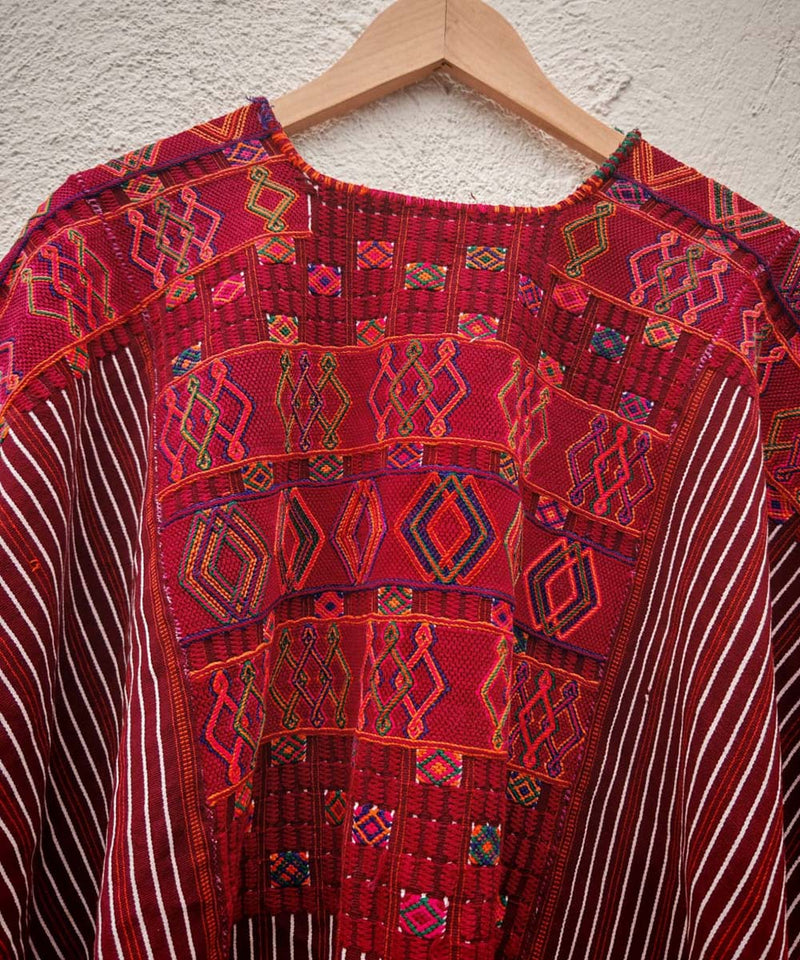 Dark burgundy Colotenango huipil