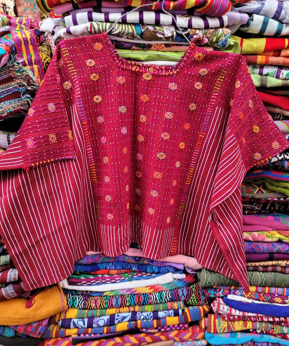 Bright red Colotenango huipil