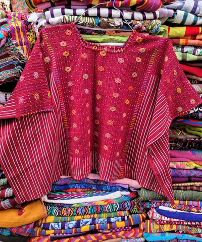 Bright red Colotenango huipil