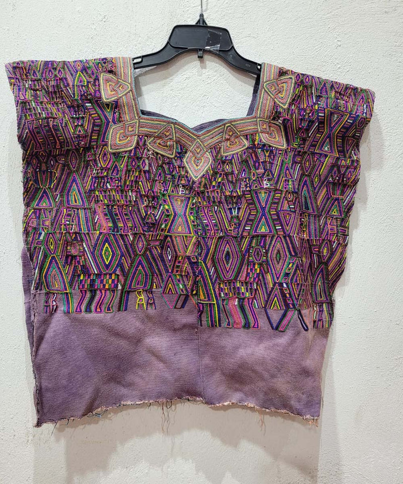 Lilac and purple Nebaj huipil