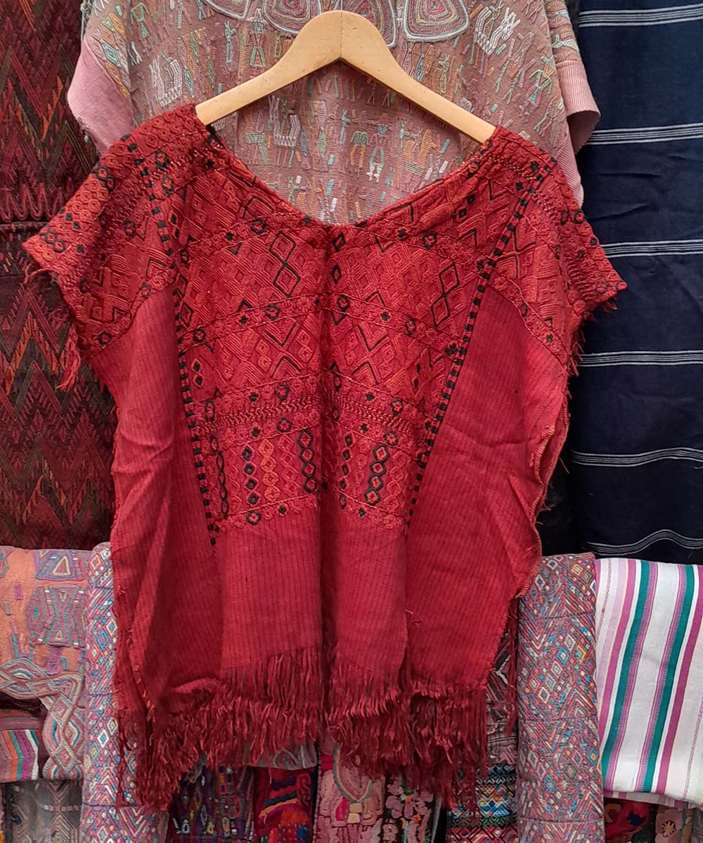 Burnt orange Colotenango huipil