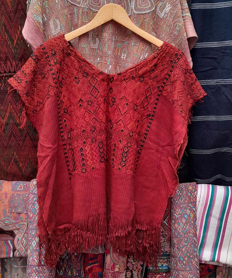 Burnt orange Colotenango huipil