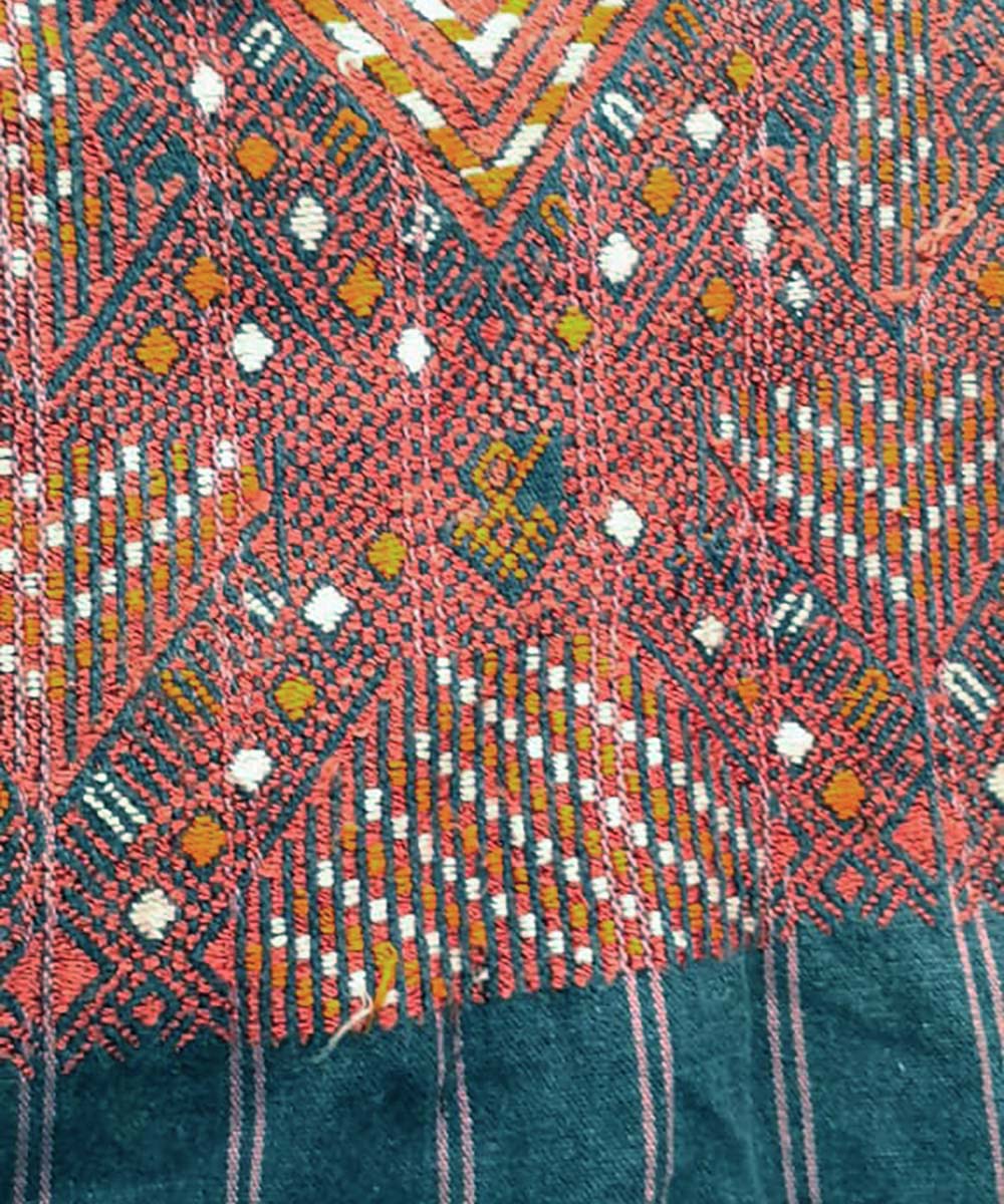 Indigo Xejuyub huipil with double headed birds