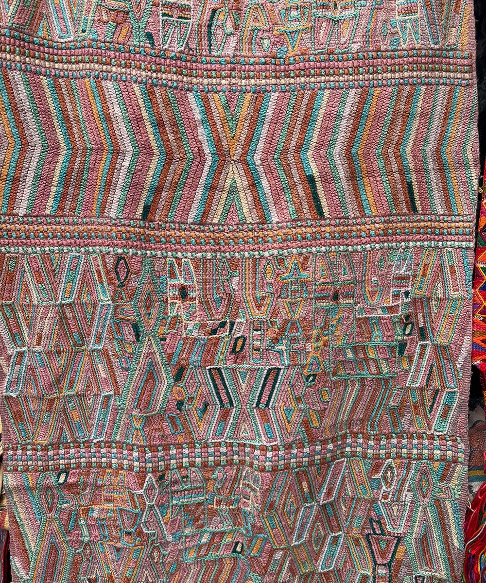 Nebaj tzute in warm pink