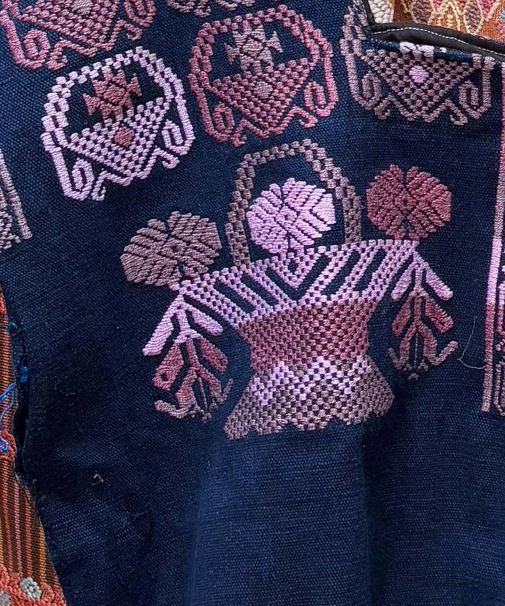 Indigo and purple Nahuala huipil