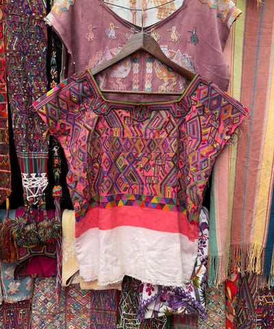 Playful pink Nebaj huipil