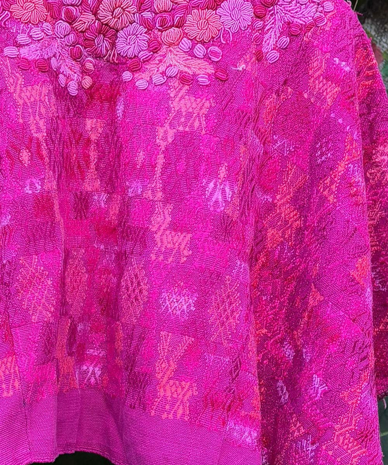 Hot pink Coban huipil