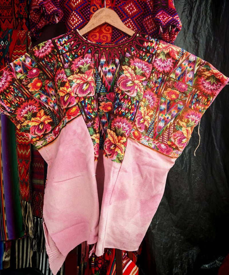 Pink floral Chichi huipil