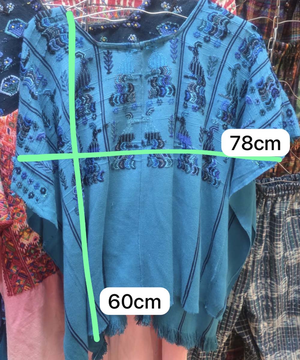 Huipil azul brillante de San Lucas Tolimán