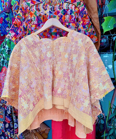 Pink and primrose Coban huipil