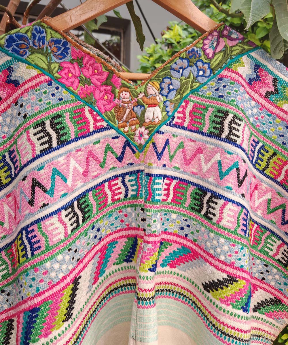 Colorful pink Comalapa huipil