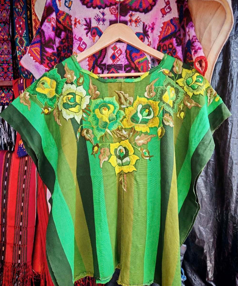 Bright green Santiago huipil