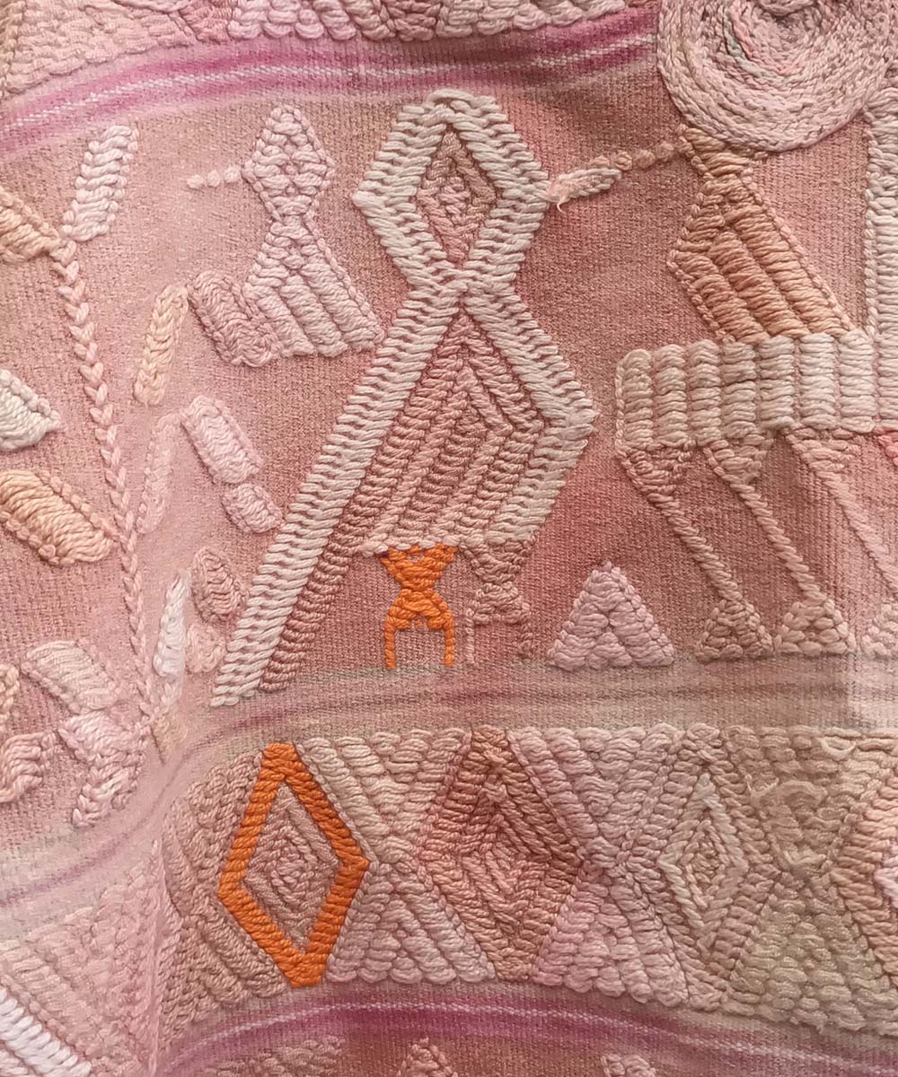 Pale pink and white Nebaj huipil