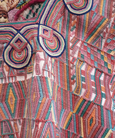 White and muted tone Nebaj huipil