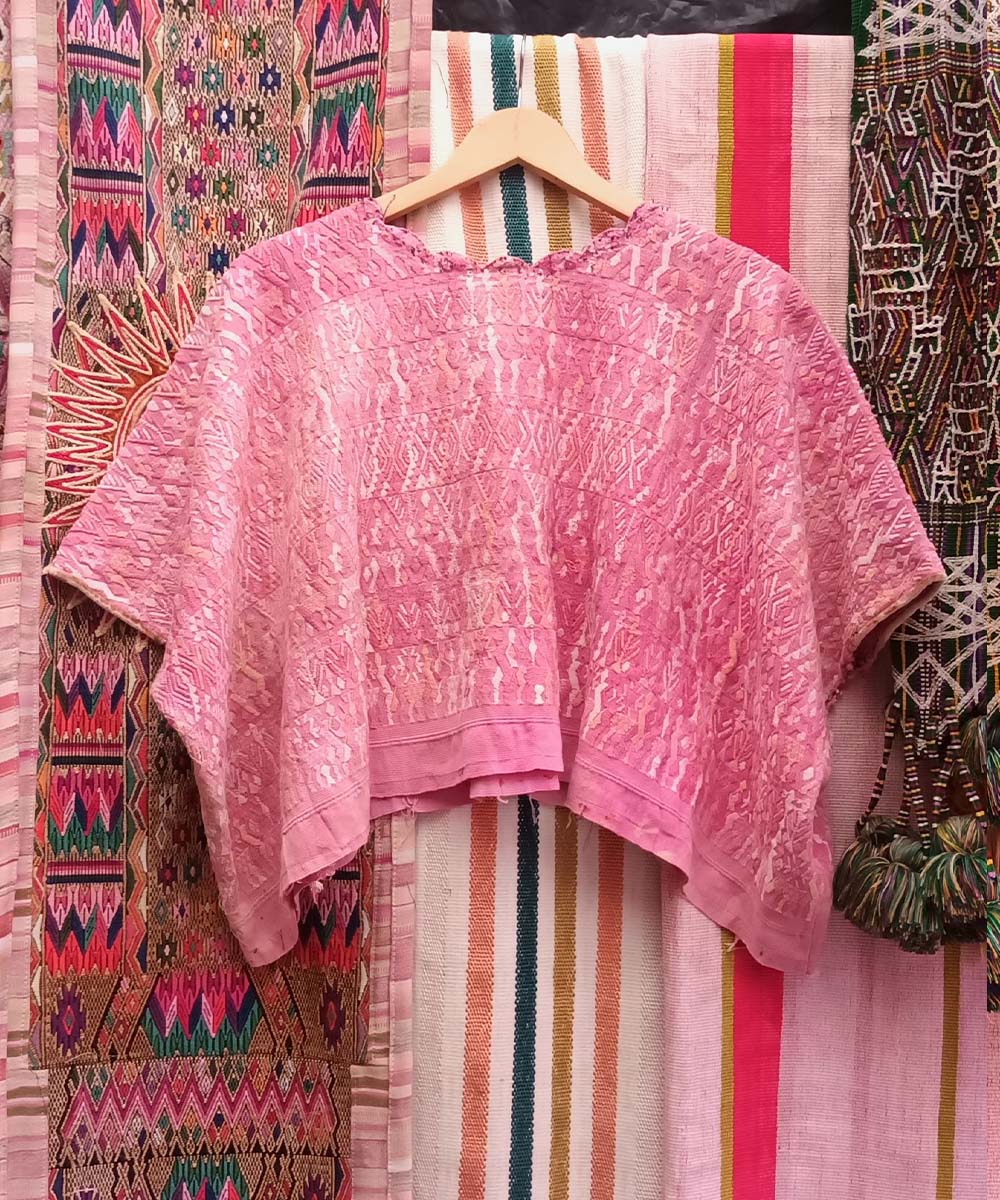 Pretty pink Coban huipil for Anne