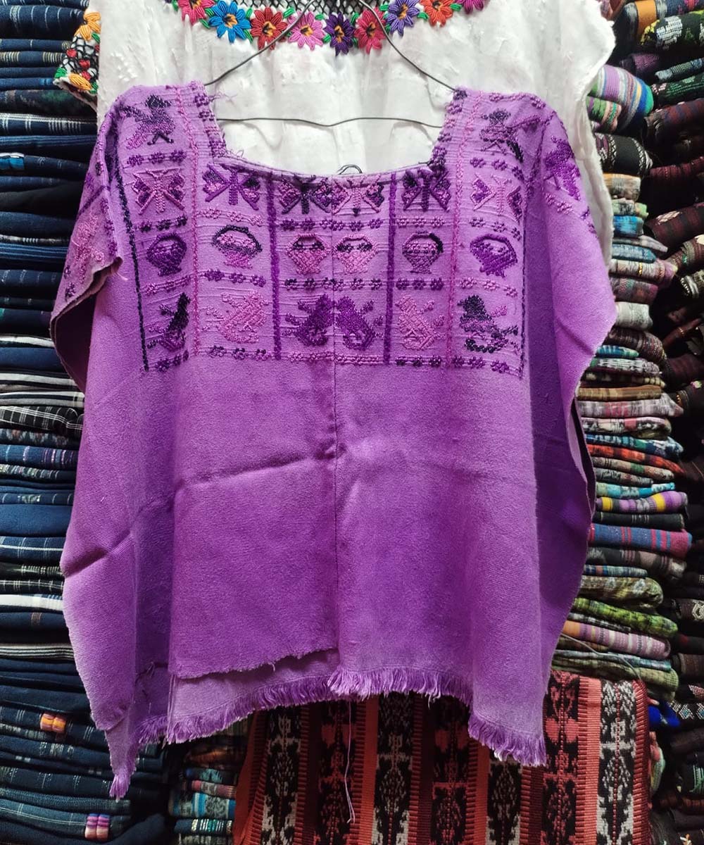Bright purple San Lucas Toliman huipil