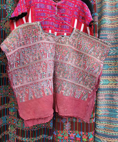 Salmon pink Nebaj huipil