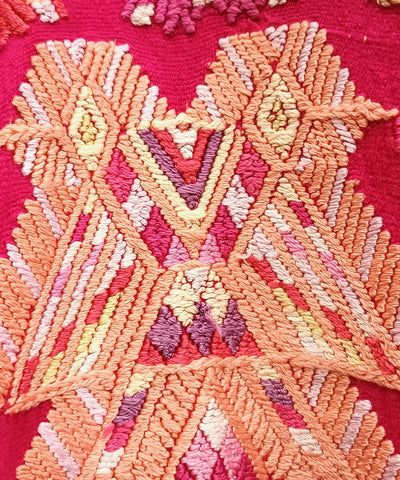 Bright red Chajul huipil