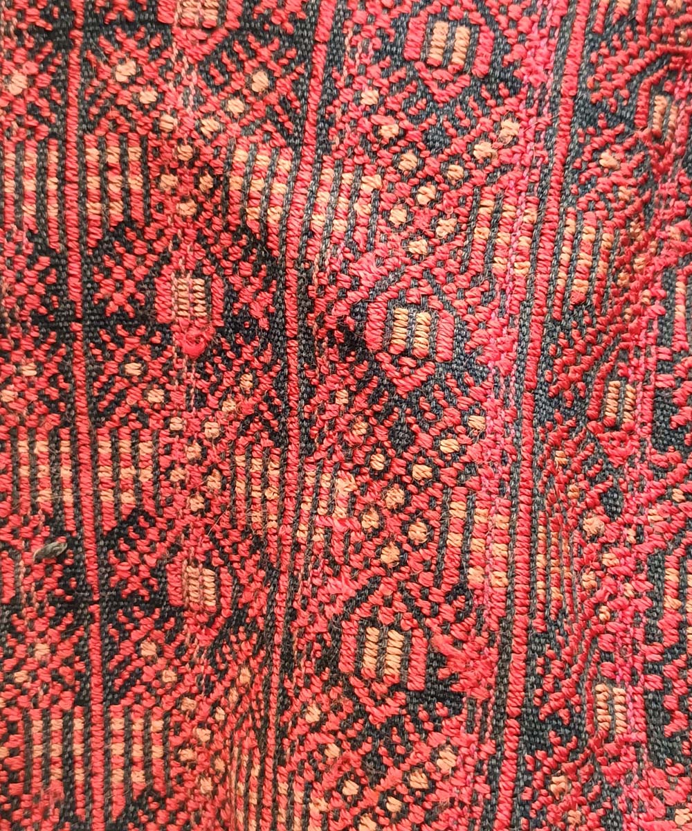 Indigo and aged red Xejuyub huipil