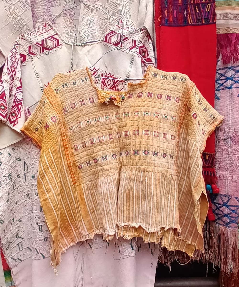 Straw coloured Colotenango huipil