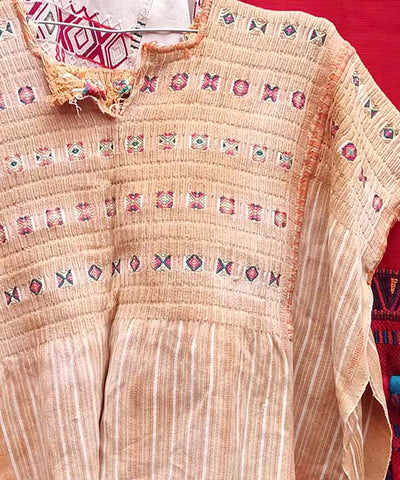 Straw coloured Colotenango huipil