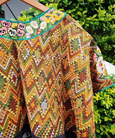 Mustard chevron Coban huipil