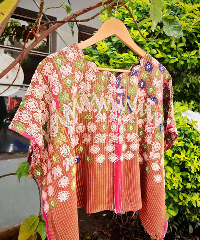 Terracatto huipil with Mayan motifs