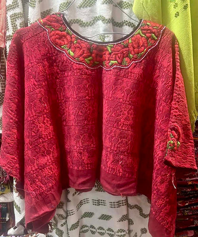 Ruby red Coban huipil