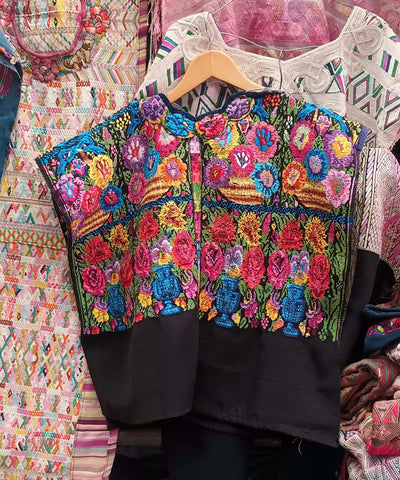 Colorful floral huipil