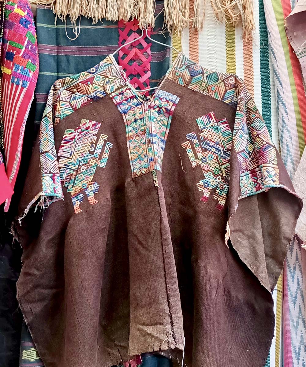 Chocolate brown Nahuala huipil