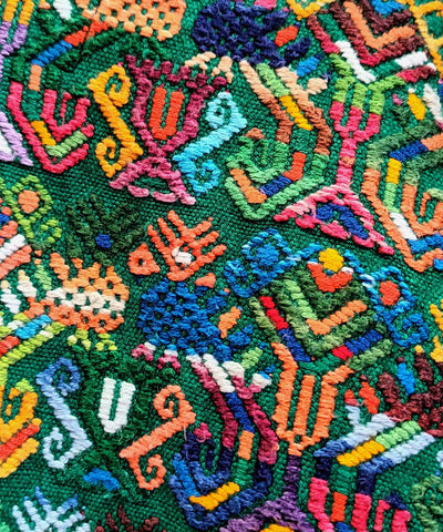 Emerald green Nahuala huipil